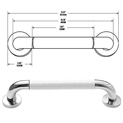 Asa de Seguridad para Baño, Antideslizante, Manija de la Ducha de Acero Inoxidable, para Niños, Discapacitado, Lesionado, el embarazo y Personas Mayores (40CM)