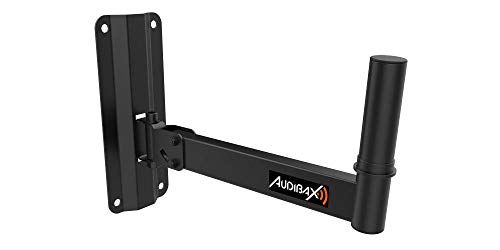 Audibax , Neo 40 , 2 Soportes de Pared para Altavoz , Vaso 35 mm , Color Negro , Movimiento Inclinable , Soportan hasta 35 kg , Sencilla Instalación , Fabricados en Acero , Viene en Parejas
