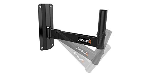 Audibax , Neo 40 , 2 Soportes de Pared para Altavoz , Vaso 35 mm , Color Negro , Movimiento Inclinable , Soportan hasta 35 kg , Sencilla Instalación , Fabricados en Acero , Viene en Parejas