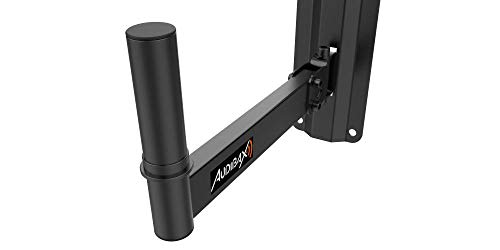 Audibax , Neo 40 , 2 Soportes de Pared para Altavoz , Vaso 35 mm , Color Negro , Movimiento Inclinable , Soportan hasta 35 kg , Sencilla Instalación , Fabricados en Acero , Viene en Parejas