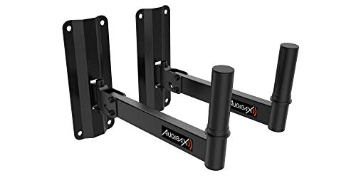 Audibax , Neo 40 , 2 Soportes de Pared para Altavoz , Vaso 35 mm , Color Negro , Movimiento Inclinable , Soportan hasta 35 kg , Sencilla Instalación , Fabricados en Acero , Viene en Parejas