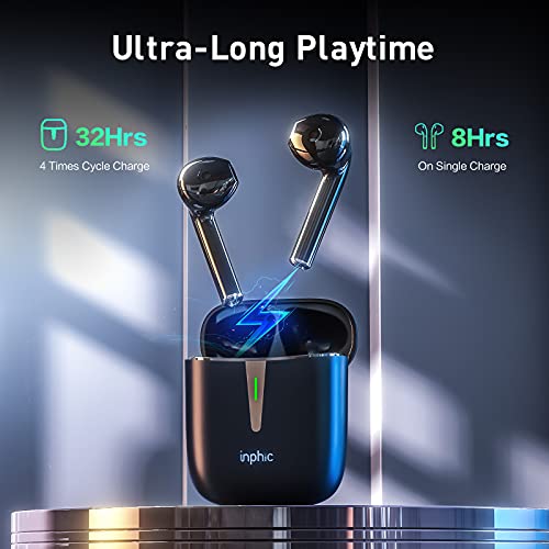 Auriculares Inalámbricos, IPX7 Auriculares Bluetooth 5.1, Auriculares Inalámbricos Estéreo De Alta Fidelidad con Control Táctil, con Caja De Carga Rápida Puede Jugar Durante 40 Horas