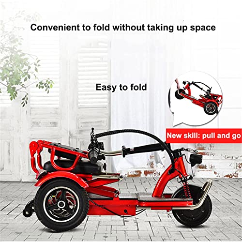 AWJ Scooter de Movilidad eléctrico Plegable de 3 Ruedas, Triciclo portátil, Scooter eléctrico recreativo, para Adultos/Ancianos/discapacitados, conducción y Viajes de Largo a