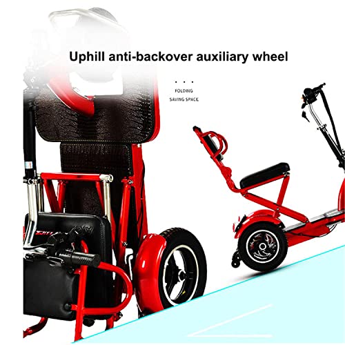AWJ Scooter de Movilidad eléctrico Plegable de 3 Ruedas, Triciclo portátil, Scooter eléctrico recreativo, para Adultos/Ancianos/discapacitados, conducción y Viajes de Largo a