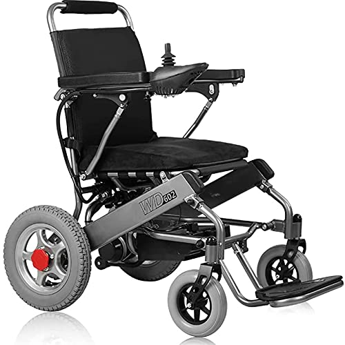 AWJ Silla de Ruedas eléctrica Plegable Todo Terreno - Aprobada por la aerolínea Silla de Ruedas motorizada Plegable compacta portátil de 500 W Motores potentes Sillas de Ruedas eléctricas d