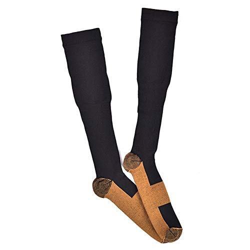 Ayudante útil 20-30 mmHg Medias de compresión graduada Firma Calidad Circulación Presión Rodilla Ortopédico Medias Manguera del calcetín (Color : Khaki, Size : XL)