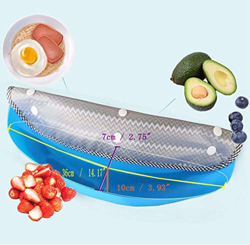 Babero Adulto Silicona Impermeable Lavable Reutilizable,Baberos Adultos con Bolsillo Recogemigas Extraíble Divertido,Adultos para Ropa Protector Alimentación Comer Azul