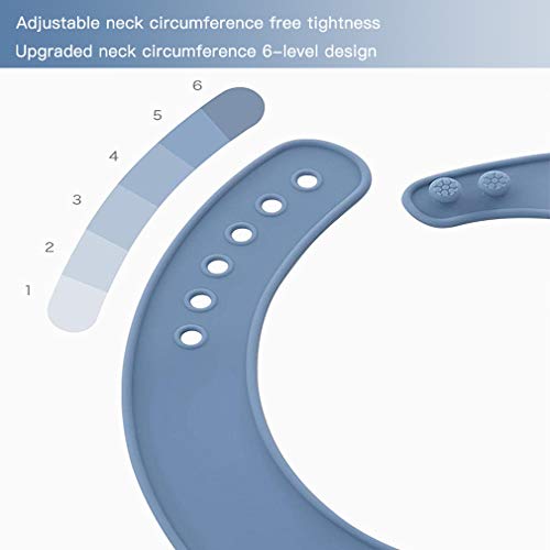 Babero Adulto,baberos para adultos con recogedor de migas,impermeable,lavable,protector de ropa para la hora de la comida,delantal de ayuda para adultos para personas mayores, pacientes y adultos Azul