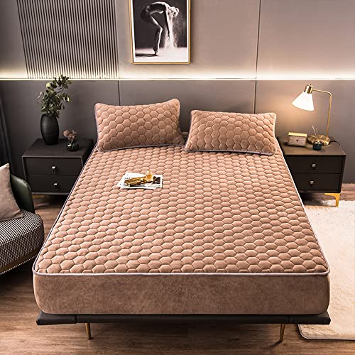 BAJIN Funda protectora acolchada para colchón de microfibra suave que se ajusta perfectamente, sábana bajera ajustable de microfibra cepillada, 48 x 74 cm, 2 unidades