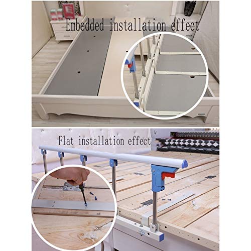 Barandilla cama adulto Barras Seguridad Hospitalaria Manija Auxiliar Cama Plegable Adultos Y Adultos Mayores For Los Niños Guardia Cama For Niños Barandillas Fácil Instalar ( Color : Wood grain )