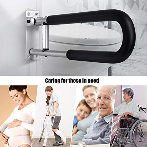 Barra baño minusválido 24 inches Asidero de seguridad plegable Barras minusválidos wc, Handicap pasamanos de baño Apoyabrazos inodoro Estructura de apoyo para inodoro