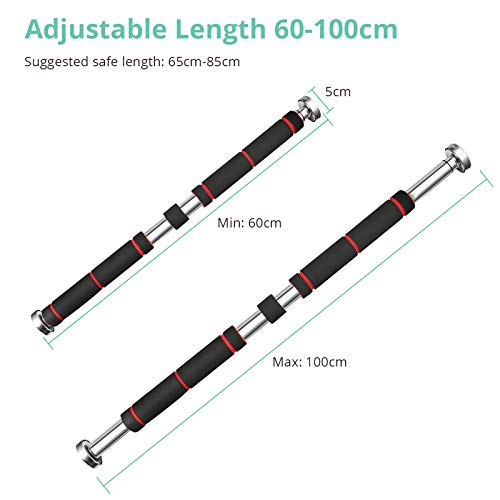 Barra Dominadas Ajustable 100cm Barra de Dominadas de Pared Puerta con Tornillos para Trapecio Biceps Triceps Barra Dominadas Extensible Multifuncional para Fitness Gimnasio Entrenamiento en Casa