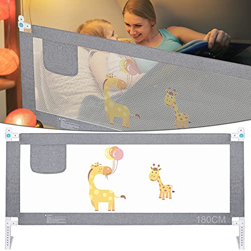 Barrera Seguridad Niños Cama 180 CM, HILEYOLLA Barandilla Cama Niño con de Elevación Vertical Barrera Cama Anticaída (1 Lado)