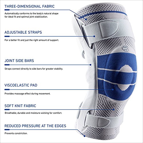 Bauerfeind GenuTrain S Vendaje de Rodilla, Derecho, Gris (Titán), Talla 5