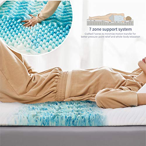 Bedsure Topper 90x190 Viscoelastico Colchon - Sobrecolchon Memory Foam Mattress Antiestático, Cubre Colchon Espuma con 1 Funda Extraíble y Lavable, Colchoncillo Efecto Memoria Hipoalergénico