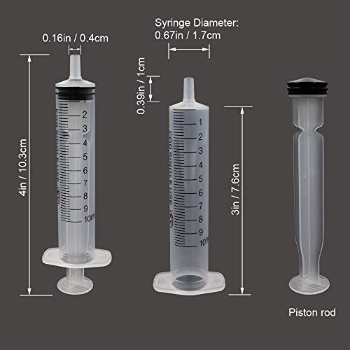 Betinyar Paquete de 30 jeringas de 10 ml, sin aguja Jeringa de plástico con medida, para Alimentar Alimentos o a su Mascota, Perfumes, Lubricantes, Sellantes para experimentos y uso industrial
