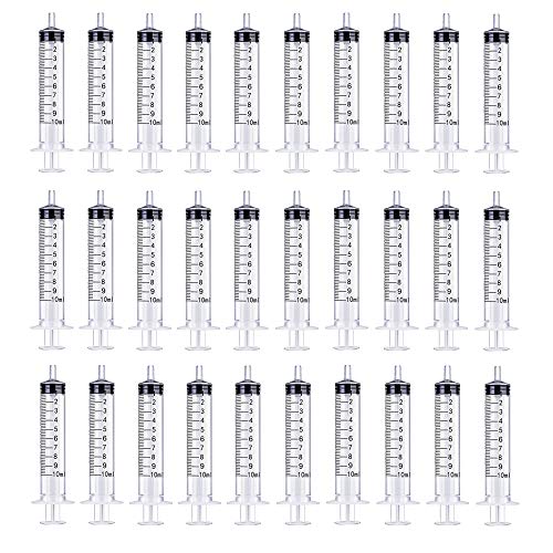 Betinyar Paquete de 30 jeringas de 10 ml, sin aguja Jeringa de plástico con medida, para Alimentar Alimentos o a su Mascota, Perfumes, Lubricantes, Sellantes para experimentos y uso industrial