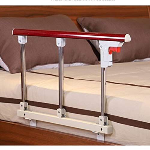 BETTKEN Barandilla Cama Adulto Barras Seguridad Hospitalaria Manija Auxiliar Plegable Noche Barra Sujeción Parachoques Cama Barandilla For Mayores Adultos del Niño (Color : Red)