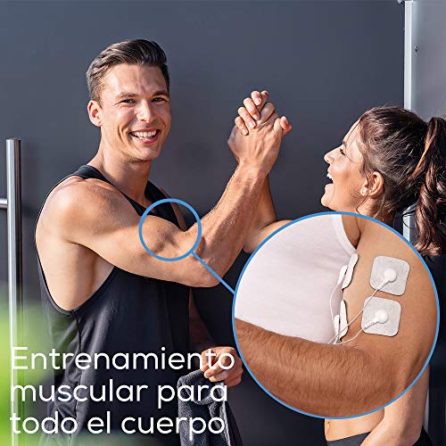 Beurer EM 49 TENS/EMS digital, dispositivo de corriente de estimulación 3 en 1 para el alivio del dolor y entrenamiento a través de la estimulación eléctrica, función de masaje, incluye 4 electrodos