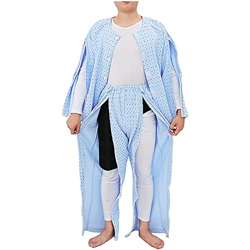 Bias&Belief Traje de cuidado de incontinencia para adultos, fácil de poner y quitar pijamas, ropa enferma para fractura de brazos y piernas después de la cirugía, XL rosa