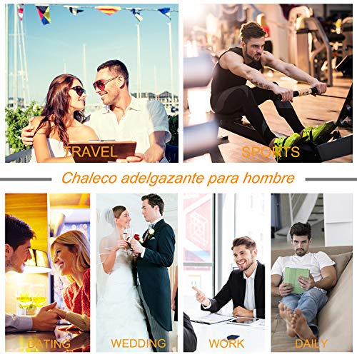 Bingrong Faja Reductora para Hombre Chaleco para Hombre Camiseta elástica para Abdomen Ropa Interior Reductora (Negro, XXX-Large)