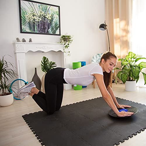 Bluefinity Tabla Equilibrio, Balance Board, Plataforma, Disco, Ejercicio, Entrenamiento, Fitness, 1 Ud, 36 cm, Negro