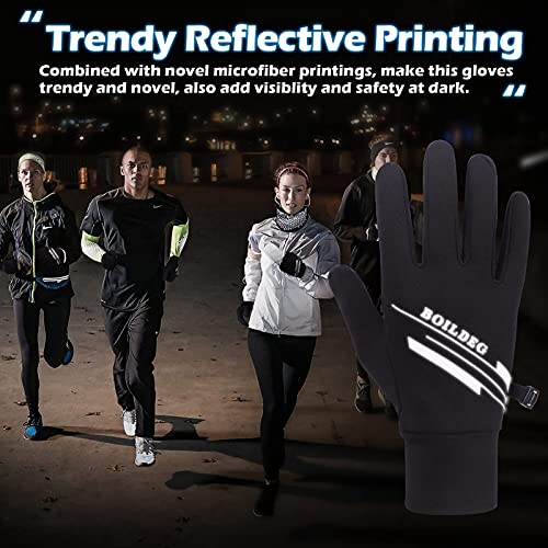 boildeg Guantes de Ciclismo con Pantalla táctil Guantes Bicicleta Montaña Guantes Invierno para Correr Guantes Deportivos Antideslizantes a Prueba de Viento para MTB Correr Hombres ＆ Mujeres