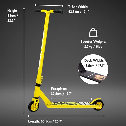 BOLDCUBE Patinetes de Acrobacias - Freestyle Pro Truco de 360 ​​Grados - Plataforma de Aluminio Liviana - Freestyle Stuntscooter para Adultos y niños (Morado)