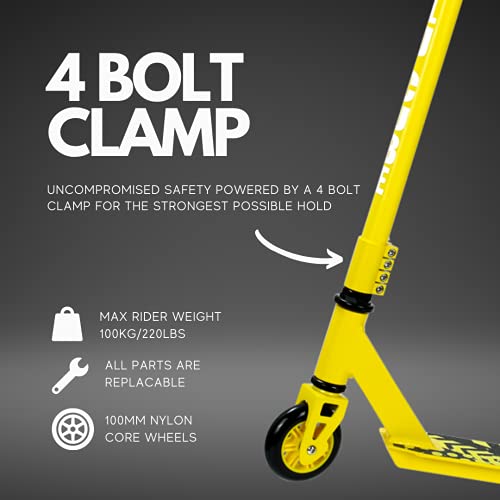BOLDCUBE Patinetes de Acrobacias - Freestyle Pro Truco de 360 ​​Grados - Plataforma de Aluminio Liviana - Freestyle Stuntscooter para Adultos y niños (Morado)
