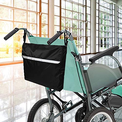 Bolsa lateral para silla de ruedas, tela Oxford Mochila para silla de ruedas Bolsa de almacenamiento plegable para silla de ruedas con correas ajustables para llevar artículos sueltos