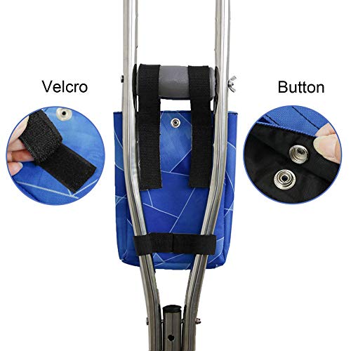 Bolsa para Muletas, Bolsa Colgante para Bastón con Bolsillos de Almacenamiento, Accesorios Ergonómicos, Ortopédicos y Médicos para Muletas de Antebrazo