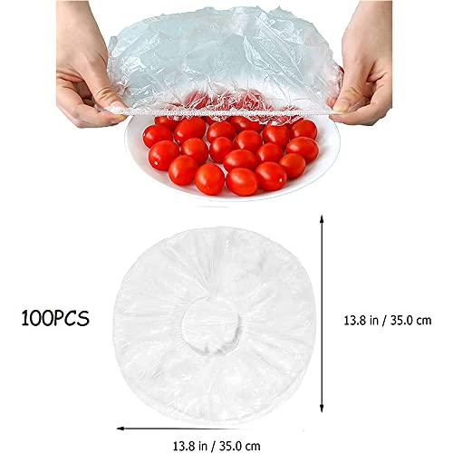 Bolsas Conservación Fresca, 100 Piezas Funda Protectora Alimentos Tapa Plástico, Tapa plástico alimentos, Cubierta de Alimentos, Fundas Elásticas Reutilizables para Almacenamiento de Alimentos