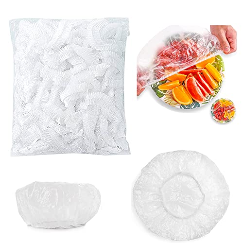 Bolsas Conservación Fresca, 100 Piezas Funda Protectora Alimentos Tapa Plástico, Tapa plástico alimentos, Cubierta de Alimentos, Fundas Elásticas Reutilizables para Almacenamiento de Alimentos