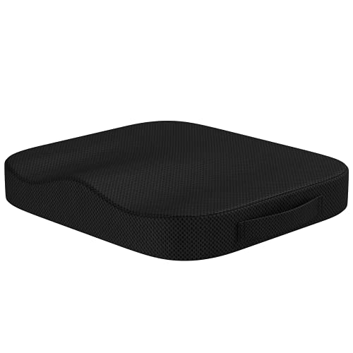 Bonmedico Cojin Silla Oficina Lumbar - Ortopedico y Antiescaras - Elevador para Silla Ergonomico en Espuma Viscoelástica - para el Hogar y el Coche