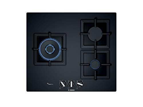 Bosch PPC6A6B20 - Placa de Gas, Serie 6, Cristal Templado, 60cm, Negro, 1000W