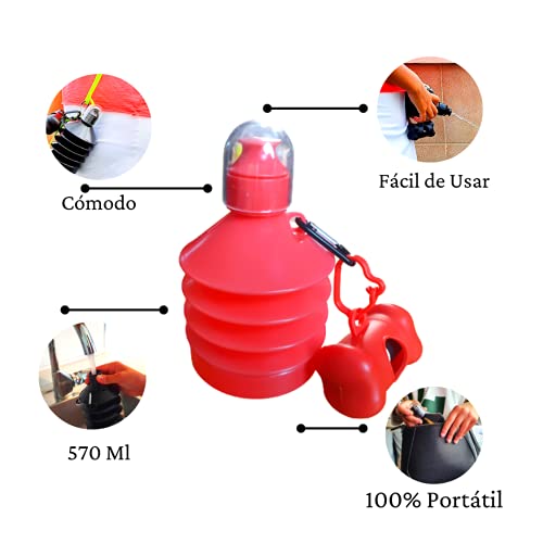 Botella Plegable para Limpiar Pipi Perro. Limpiador Enzimatico Perros. Limpiador Enzimatico orina y PIS Perros (Rojo)