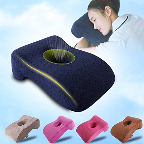 BOZEVON Espuma viscoelástica Lento Rebote Boca Abajo para Almohada cojín Siesta Dormir Almohada, Espuma con Efecto Memoria, 36 x 25 x 11 cm Armada