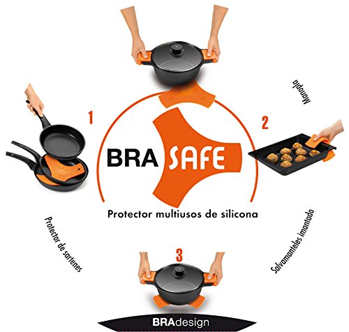 BRA Salvamanteles, Silicona, Naranja, 2 unidades