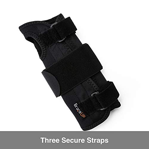 BraceUP Muñequera con férula de aluminio para túnel carpiano, soporte de mano izquierda o derecha, alivio del dolor de tendinitis por artritis - para hombres y mujeres (L/XL, Mano Izquierda)