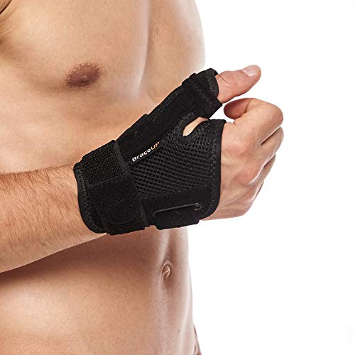 BraceUP Muñequera para dedo pulgar con férula espiga y soporte de mano para artritis, tendinitis, alivio del dolor del túnel carpiano y esguince de pulgar, para hombres y mujeres