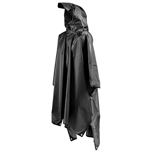 BRAMBLE! Poncho Lluvia Impermeable, Chubasquero (Negro) - Reutilizable y Resistente