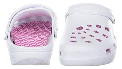 Brandsseller Zuecos de salud para mujer, cómodos, zapatos activos, zapatos de equilibrio, plantilla de masaje, suela redondeada, Blanco, 39 EU