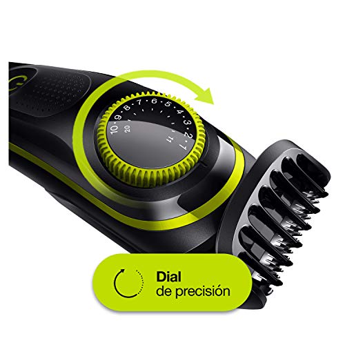Braun Recortadora de Barba con Gillette Fusion 5 ProGlide Maquinilla de Afeitar Hombre, 2 Cabezales y 39 Ajustes de Longitud, Cuchillas Afiladas de Larga Duración, BT 3241, Negro/Verde