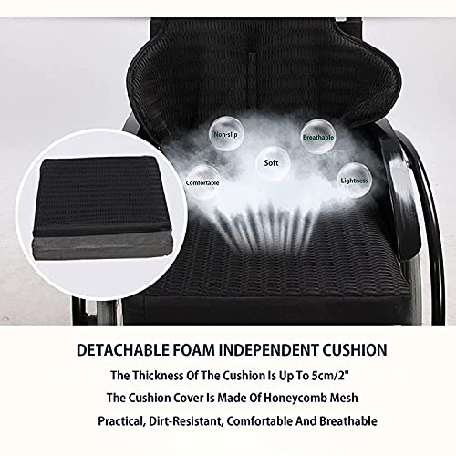 BrightFootBook Silla De Ruedas Ligera, Quickie, Plegable, con Rueda Antivuelco, Sillas De Ruedas Deportivas para Adultos,M