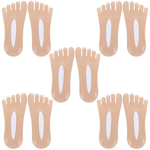 BSTTAI Calcetines de Cinco Dedos para Mujer, Calcetines de compresión ortopédica, Calcetines de Dedo para Mujer, Calcetines de Tobillo escotados, Medias de Seda para niñas