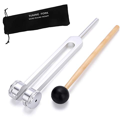 Bysameyee Diapasón 128 Hz, Frecuencia C-128 Aleación de Aluminio Diapasón no Magnético Médico para Curar con Martillo Taylor Percussion Hamlet