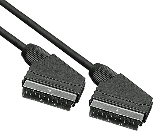 Cable EUROCONECTOR 5M SCART (21-pin) Negro - Cables EUROCONECTORES (5 metros, 5 metros SCART (21-pin), SCART (21-pin), Macho, Macho, Negro)