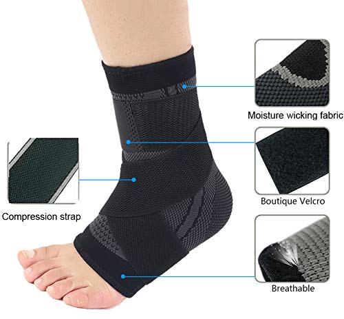 Calcetines de compresión para fascitis plantar con soporte para el arco, alivia la hinchazón, tendón de Aquiles y tobillera con compresión, alivio del dolor de pies de los espolones de talón