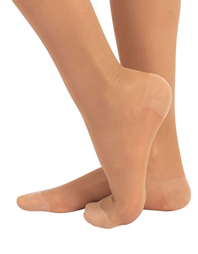 CALZITALY Calcetines Medicos | Medias Hasta La Rodilla A Compresión Graduada Media | 70 Den 10-14mm/Hg | Calcetería Italiana | (L-XL, Natural)