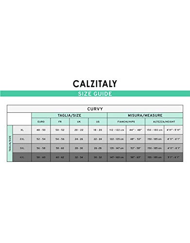 CALZITALY Medias Tallas Grandes Transparentes | Panty De Mujer | Curvy | 20 DEN | XL, 2XL, 3XL, 4XL | Negro, Natural | Calcetería Italiana | (4XL, Natural)